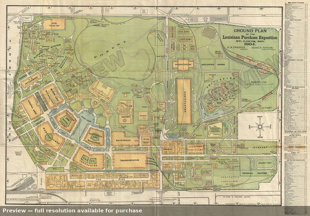 Antique map: St Louis, 1904, 1904