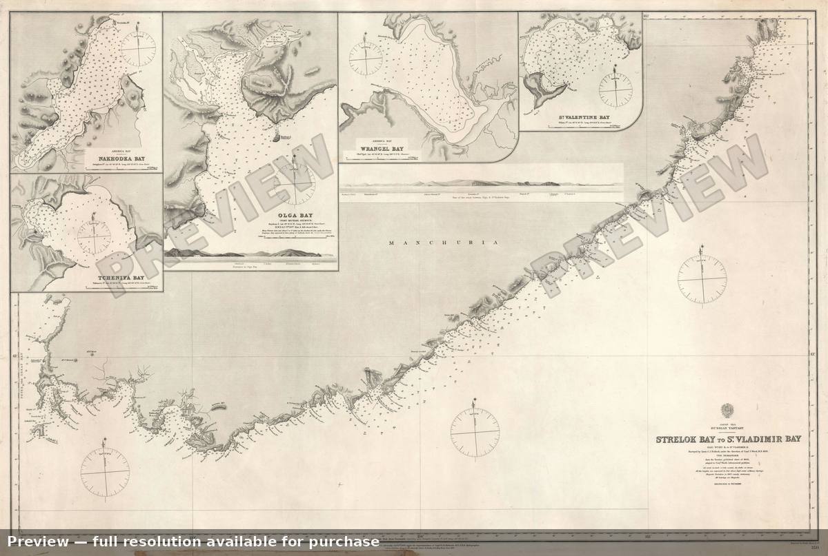 Antique map: St Vladimir Bay, 1868