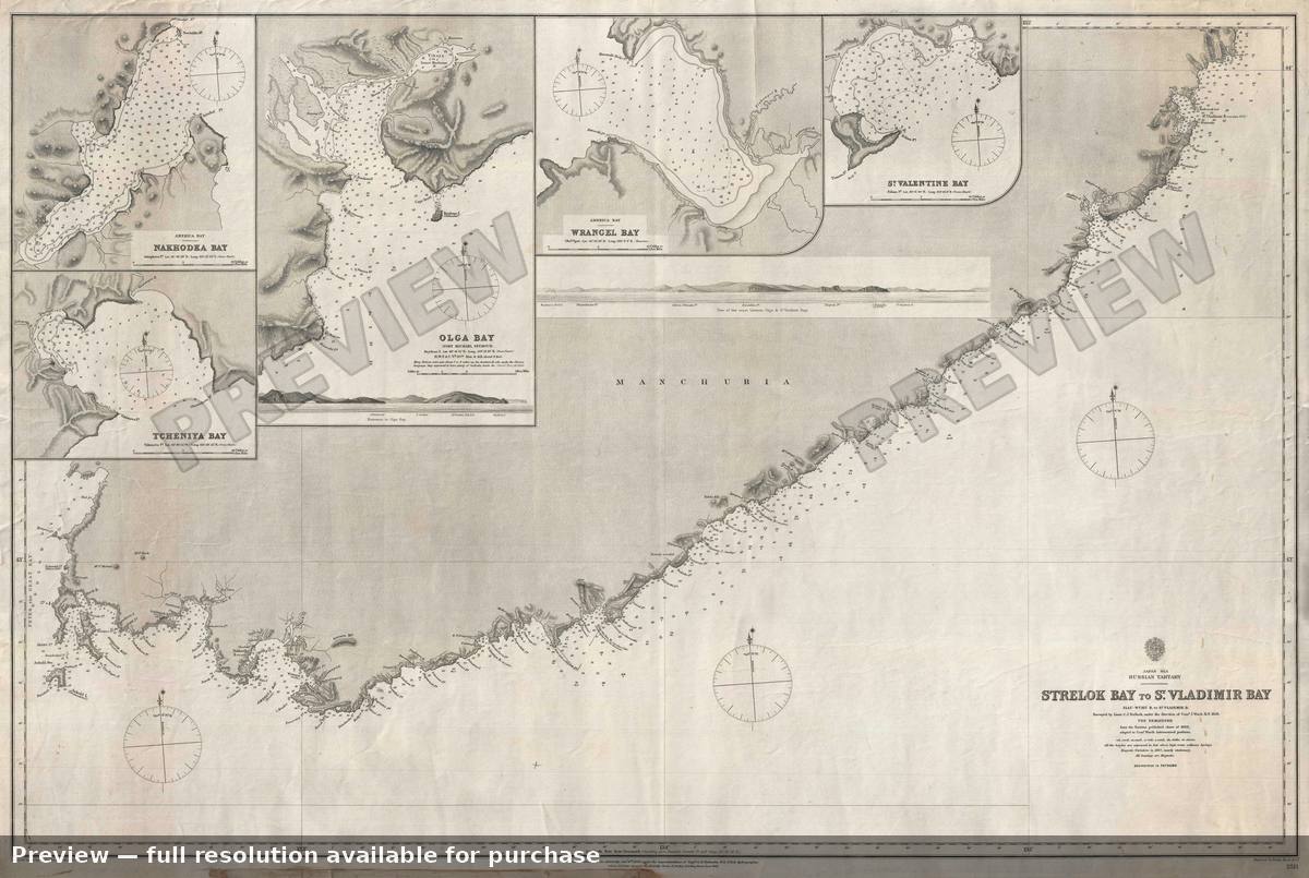 Antique map: St Vladimir Bay, 1868