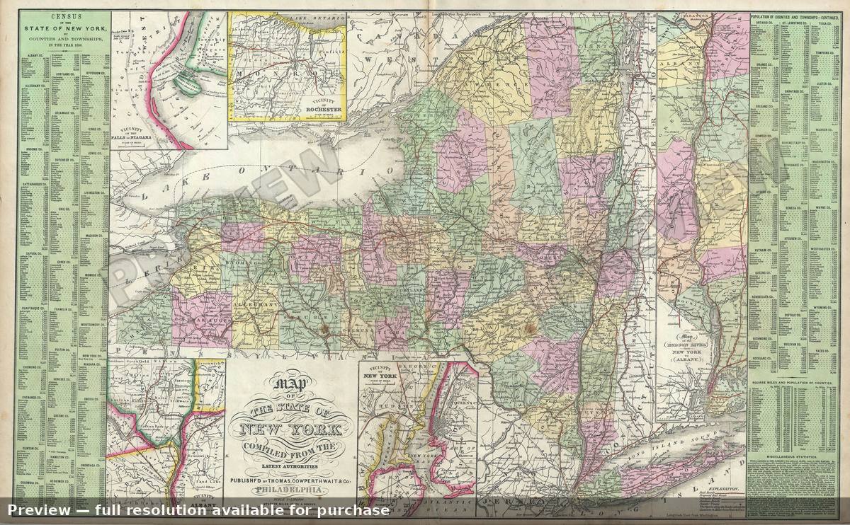 Antique map: State New York, 1854, 1854