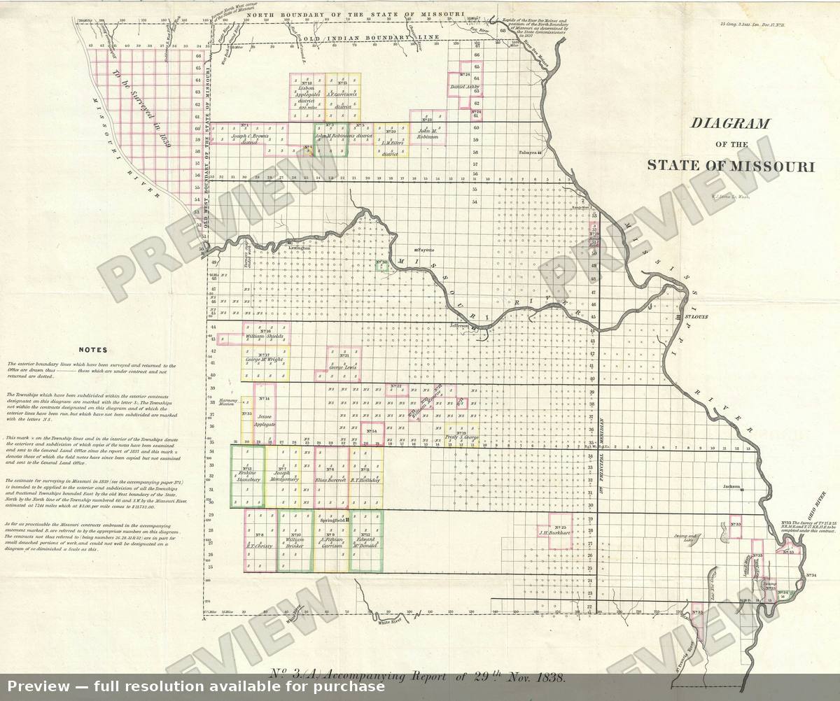 Antique map: State Of Missouri, 1838
