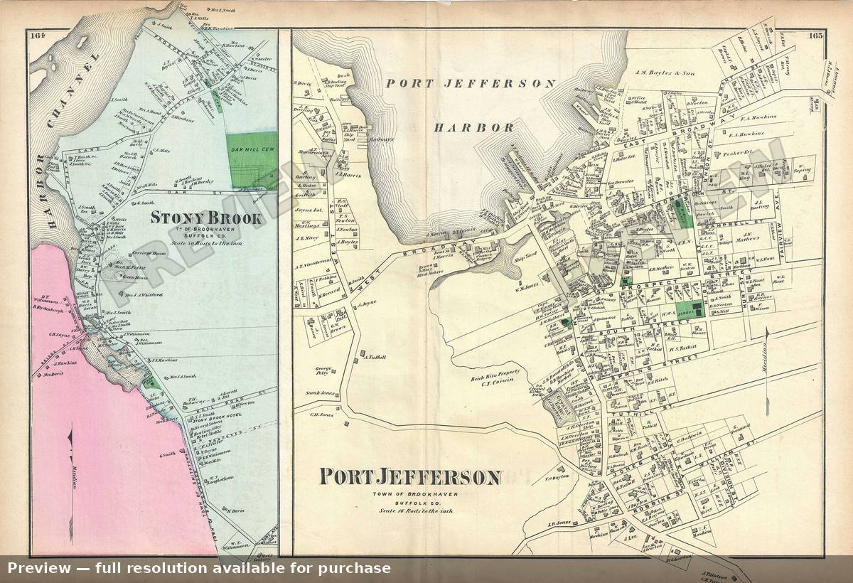 Antique map: Stony Brook 2, 1873