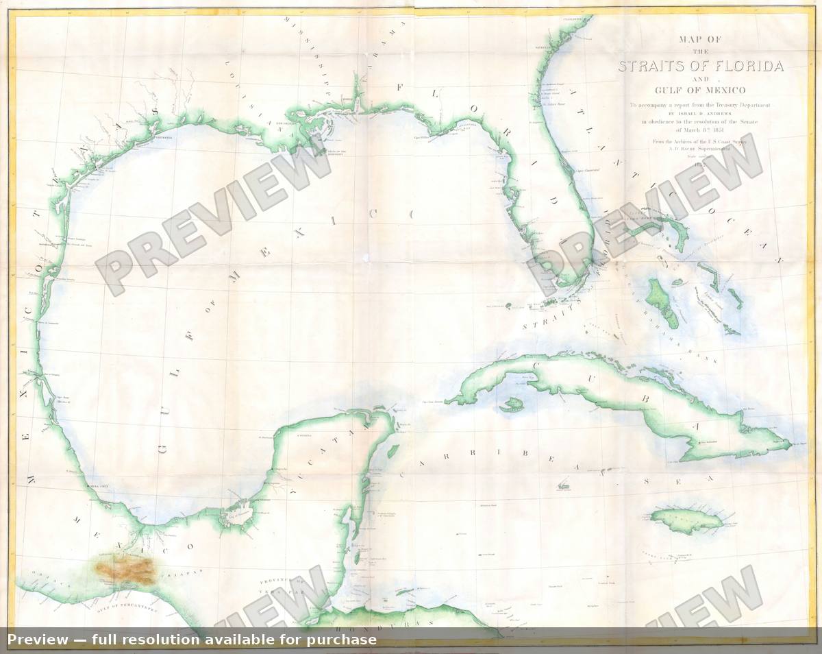 Antique map: Straitsof Florida, 1852, 1852