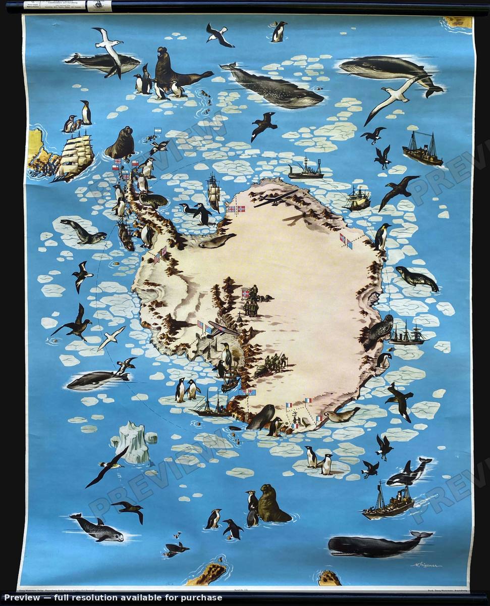 Antique map: Sudpolargebiet, 1957, 1957
