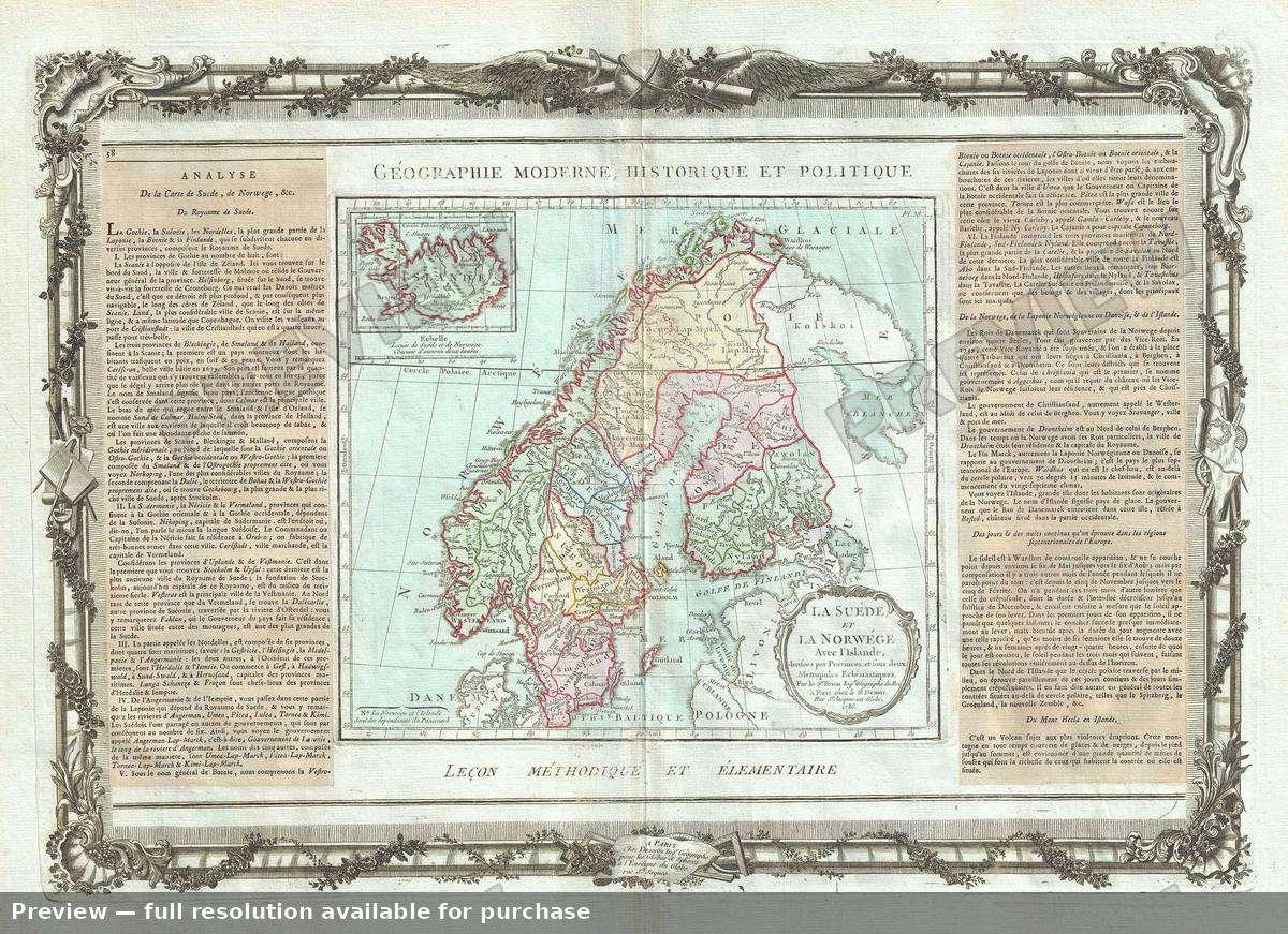 Antique map: Suede Norwege, 1786, 1786