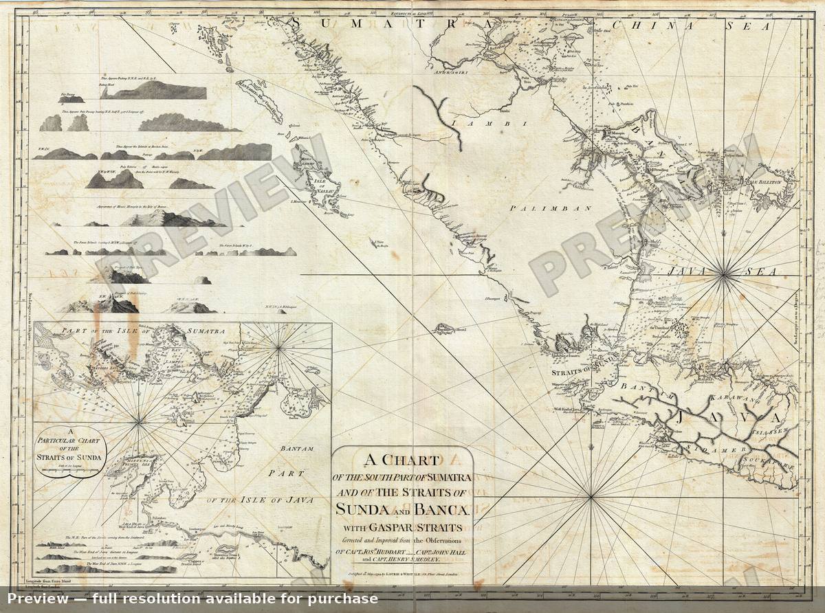 Antique map: Sumatra South, 1794