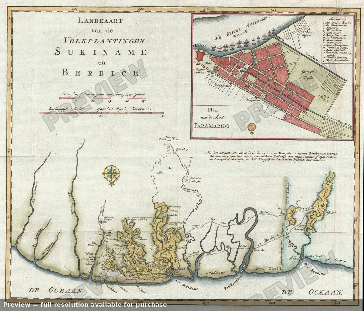 Antique map: Suriname, 1767, 1767