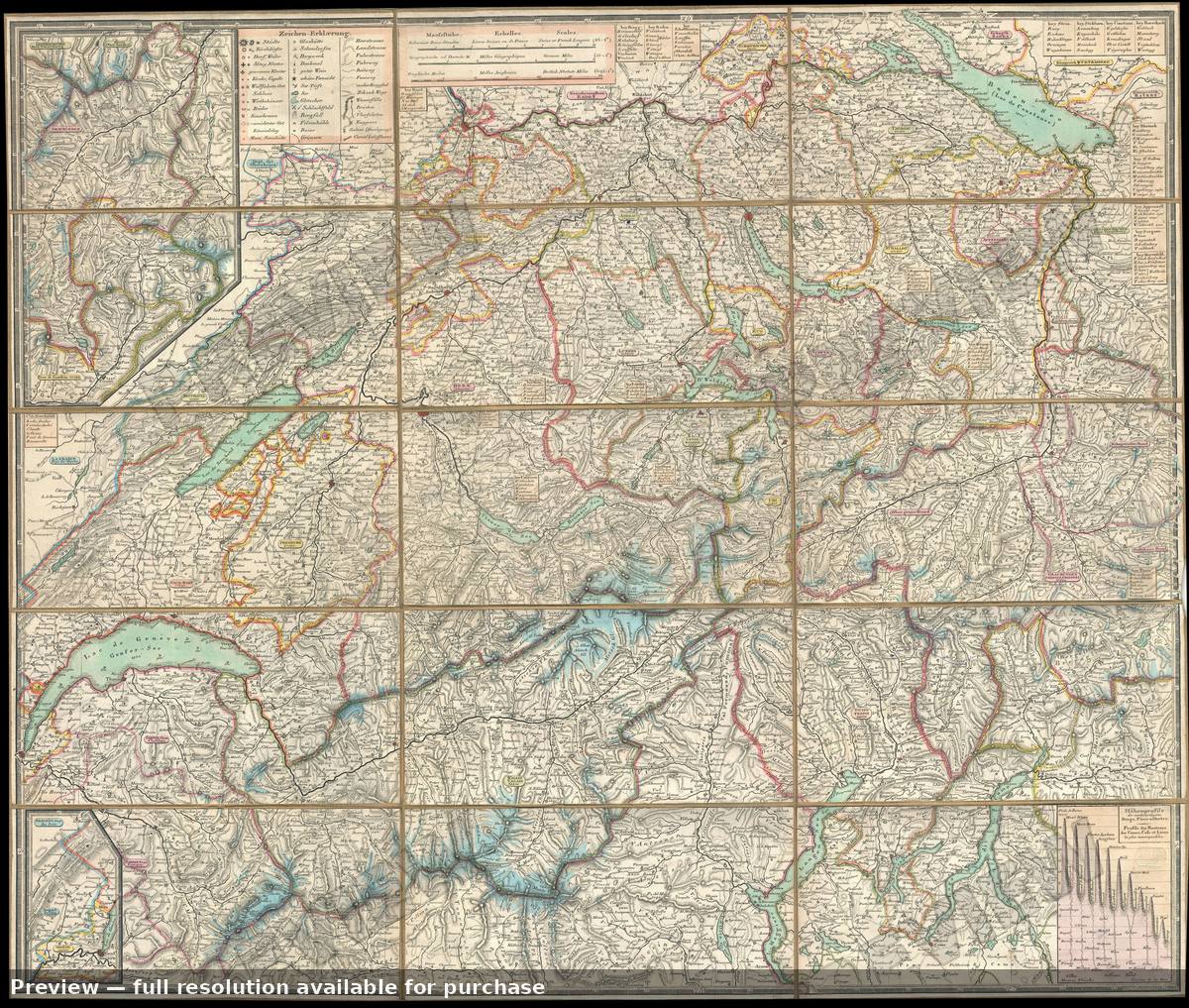 Antique map: Switzerland, 1834, 1834