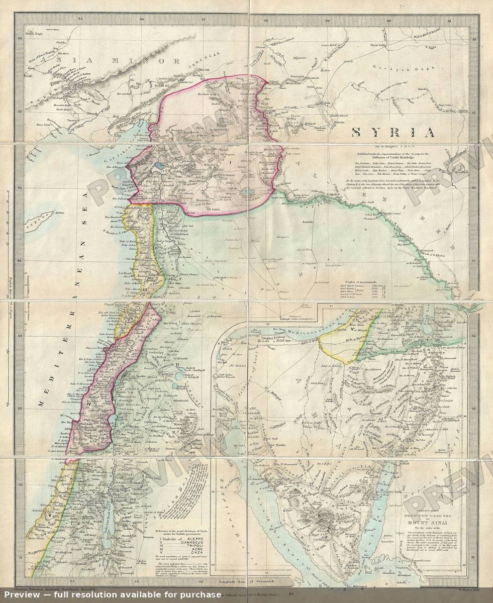 Antique map: Syria, 1858