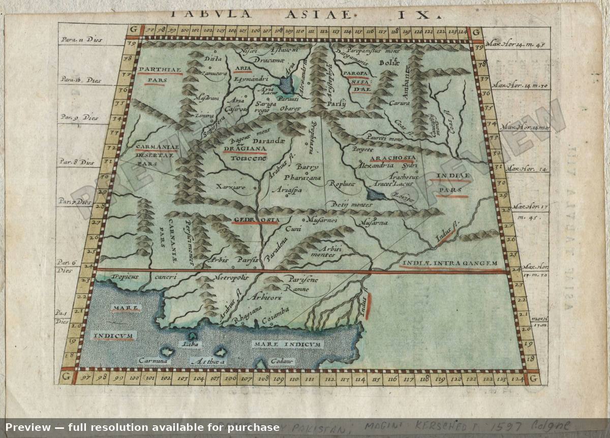 Antique map: Tabula Asia IX, 1597