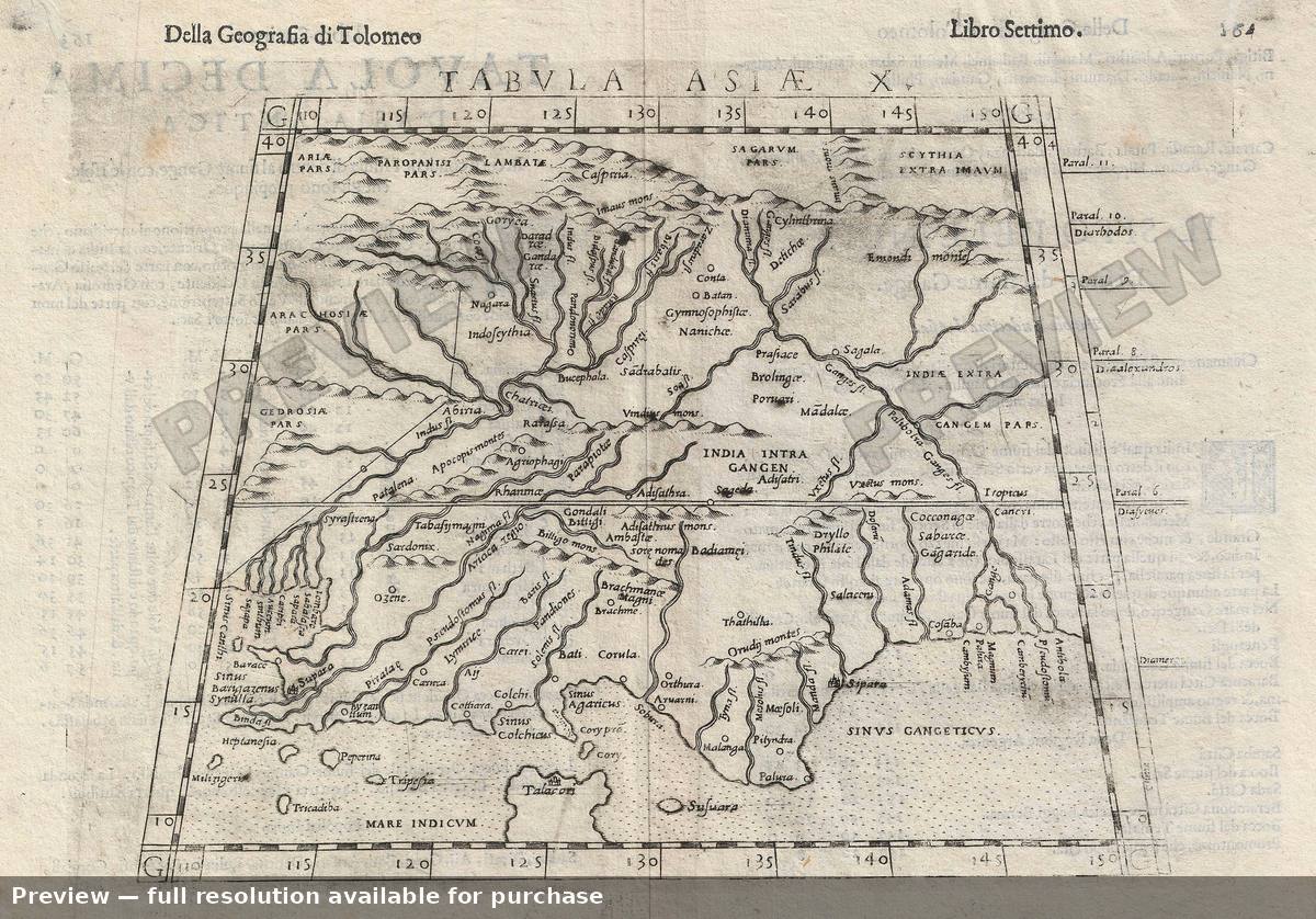Antique map: Tabula Asiae X, 1588