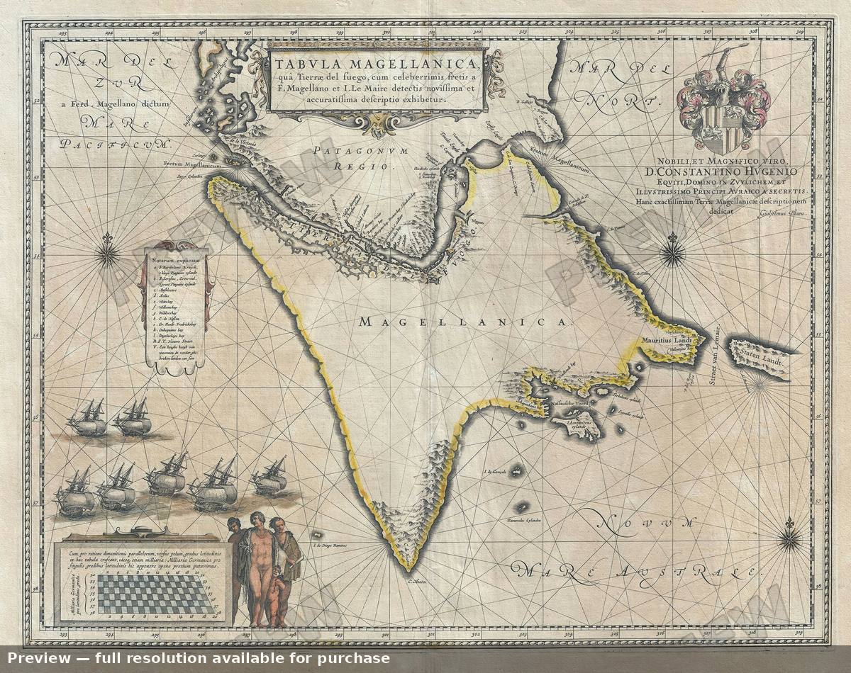 Antique map: Tabula Magellanica, 1635