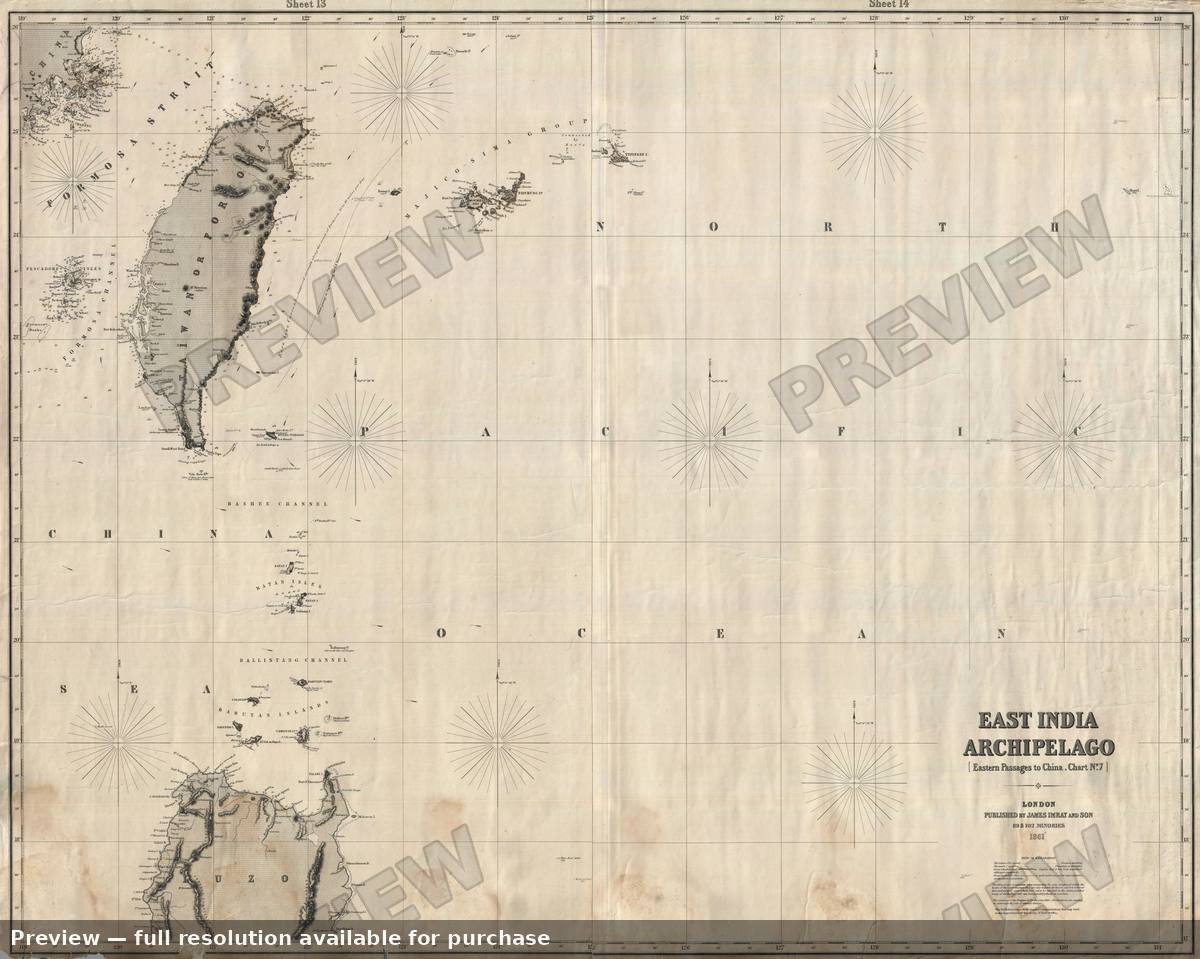 Antique map: Taiwan, 1861