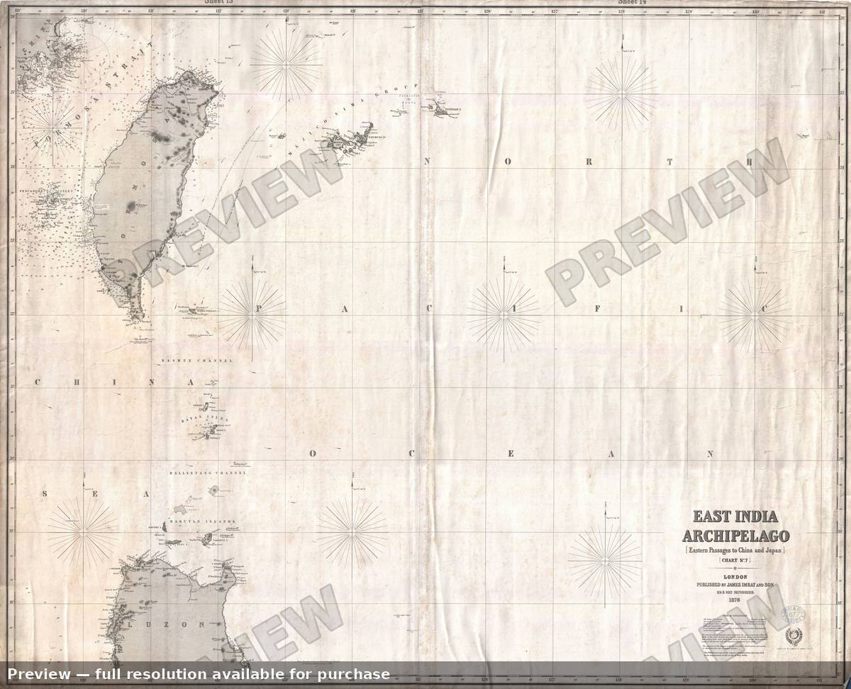 Antique map: Taiwan, 1876