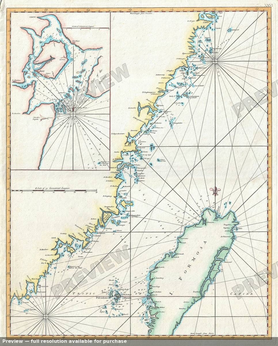 Antique map: Taiwan, 1780