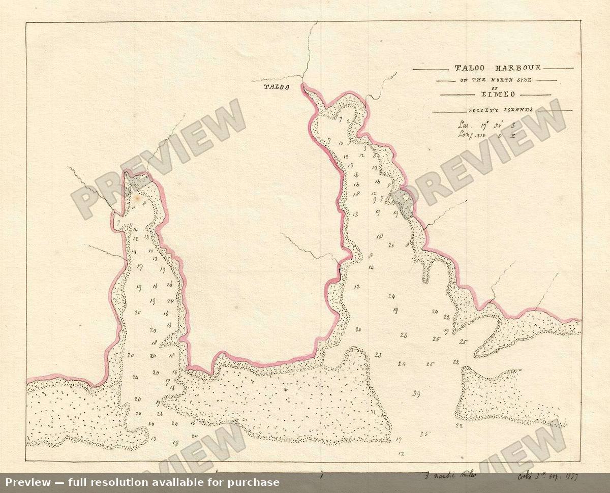 Antique map: Taloo Harbour, 1835, 1835