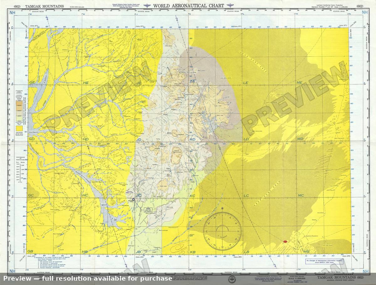 Antique map: Tamgak Mountains, 1953, 1953