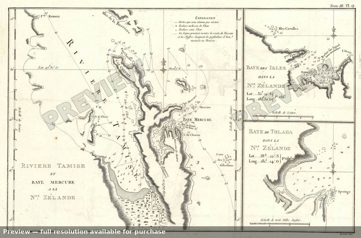 Antique map: Tamise Tolaga, 1774
