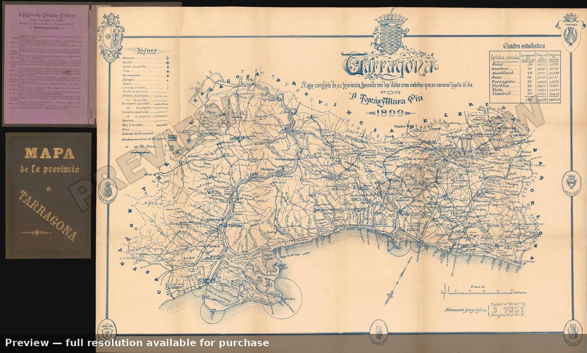 Antique map: Tarragona, 1899, 1899