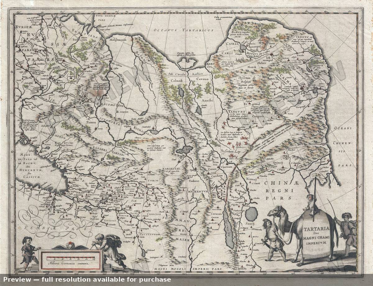 Antique map: Tartaria, 1645, 1645