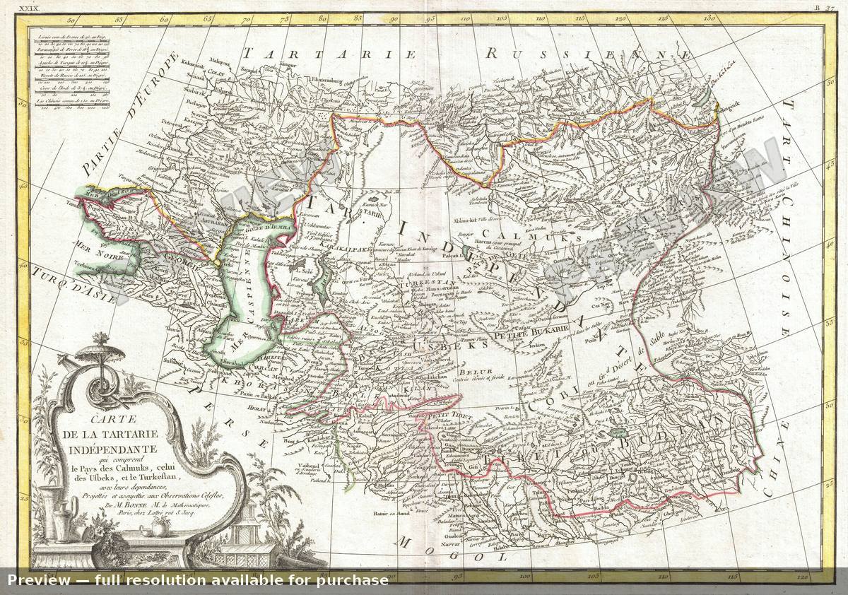 Antique map: Tartarie, 1770, 1770