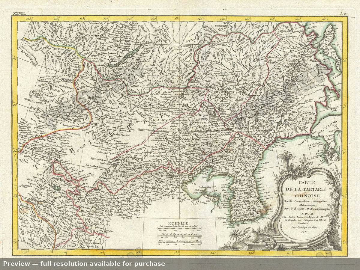 Antique map: Tartarie Chinoise, 1771, 1771