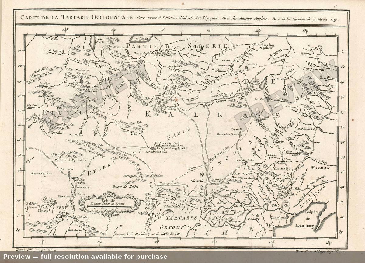 Antique map: Tartarie Occidentale, 1780, 1780