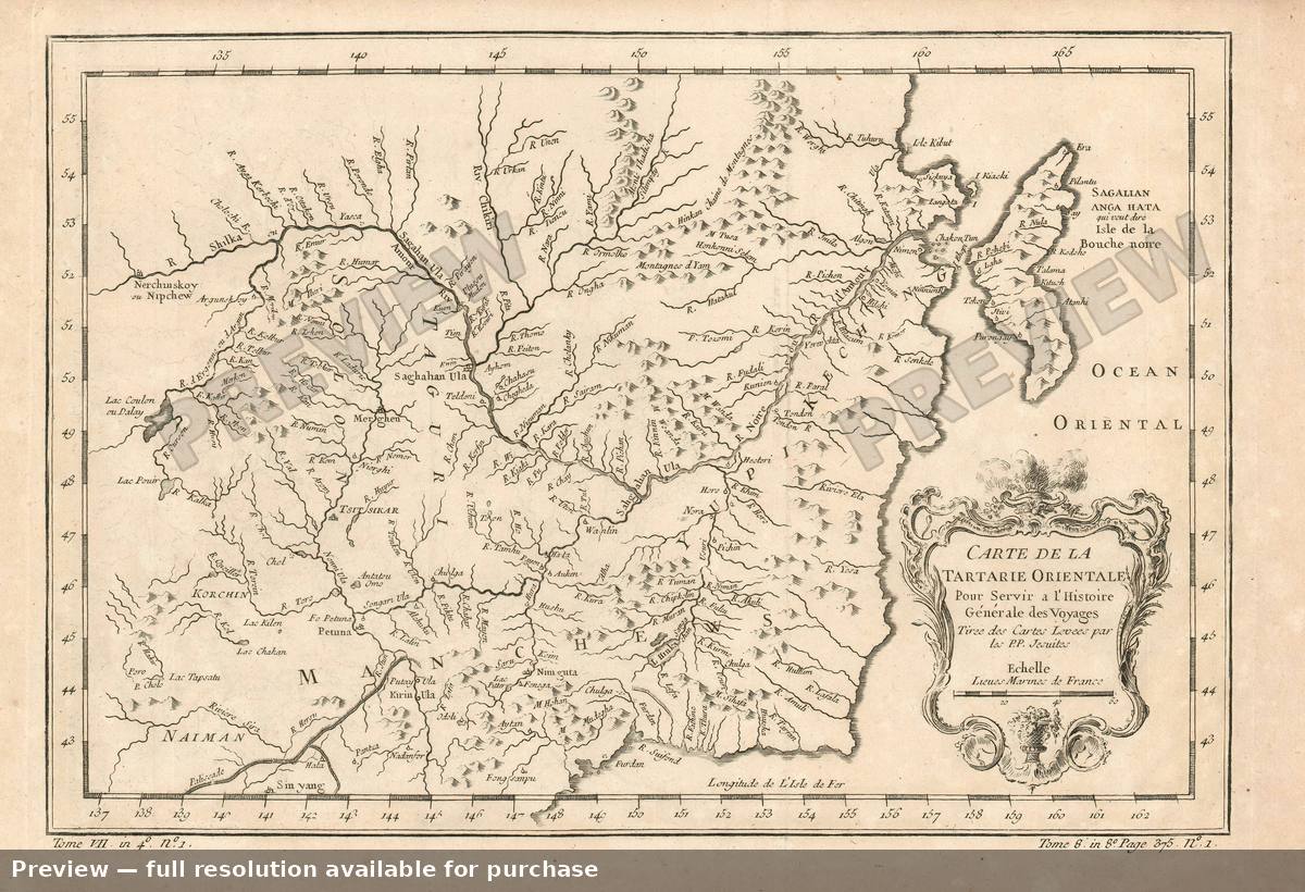 Antique map: Tartarie Orientale, 1780, 1780