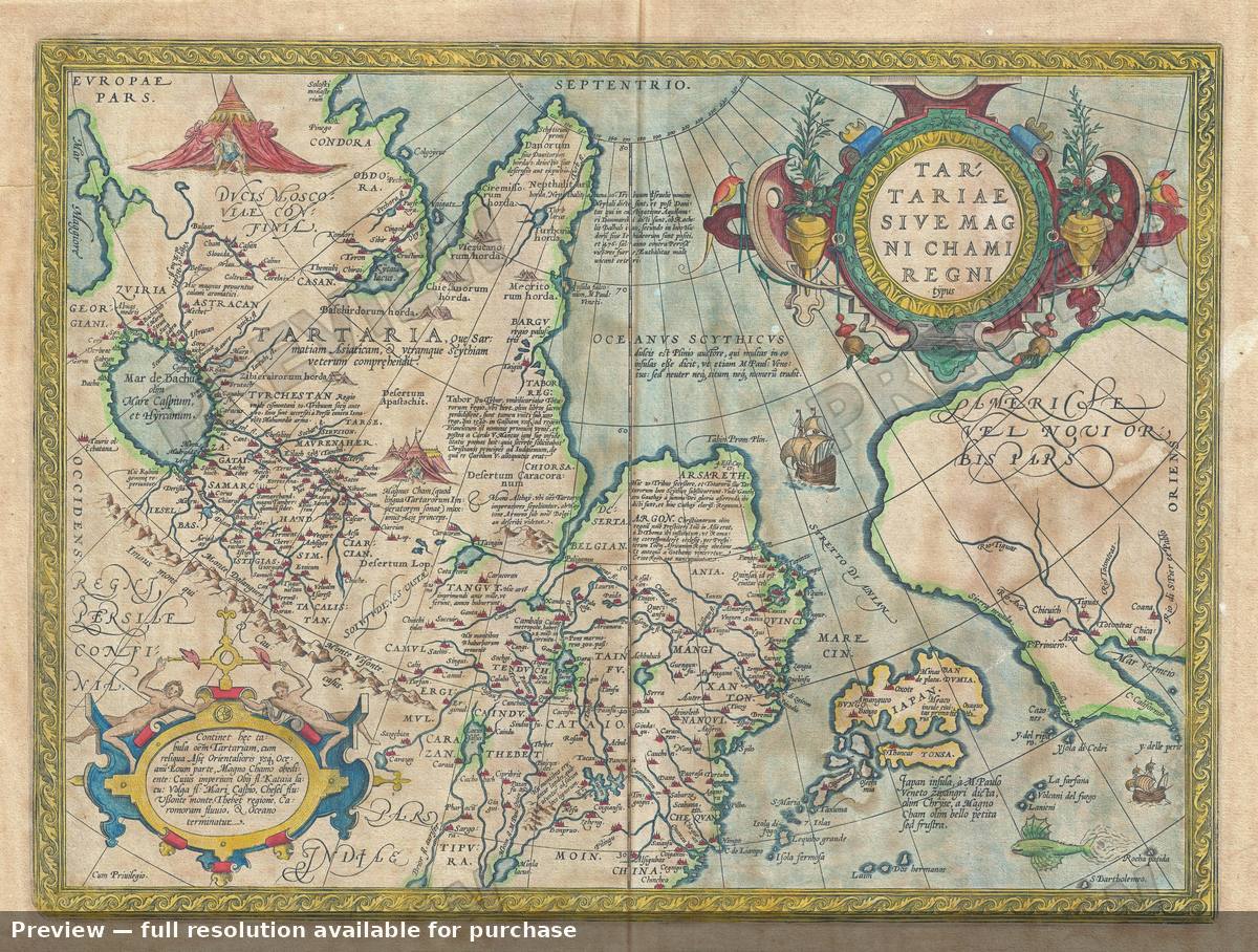Antique map: Tartary, 1609
