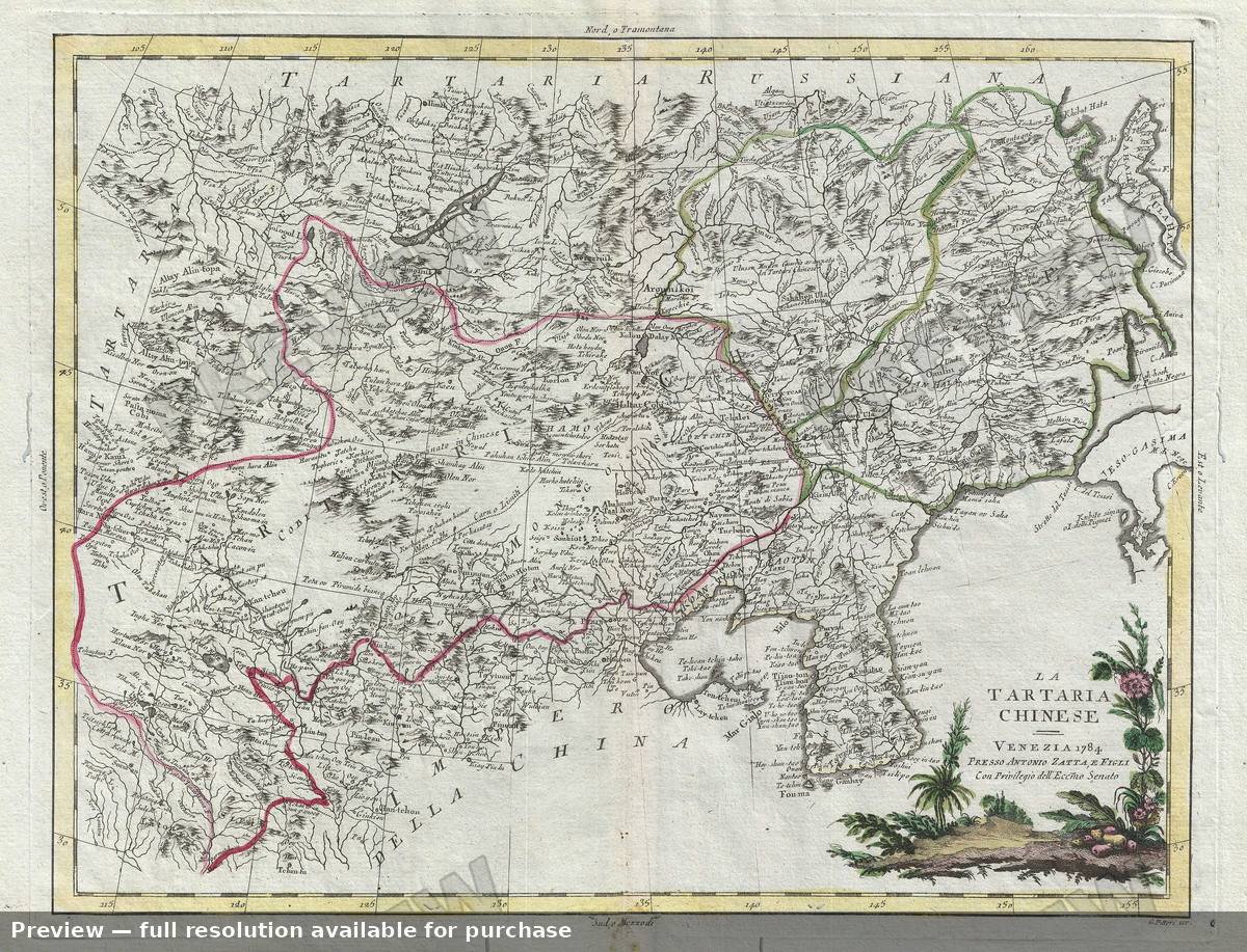 Antique map: Tartary, 1784