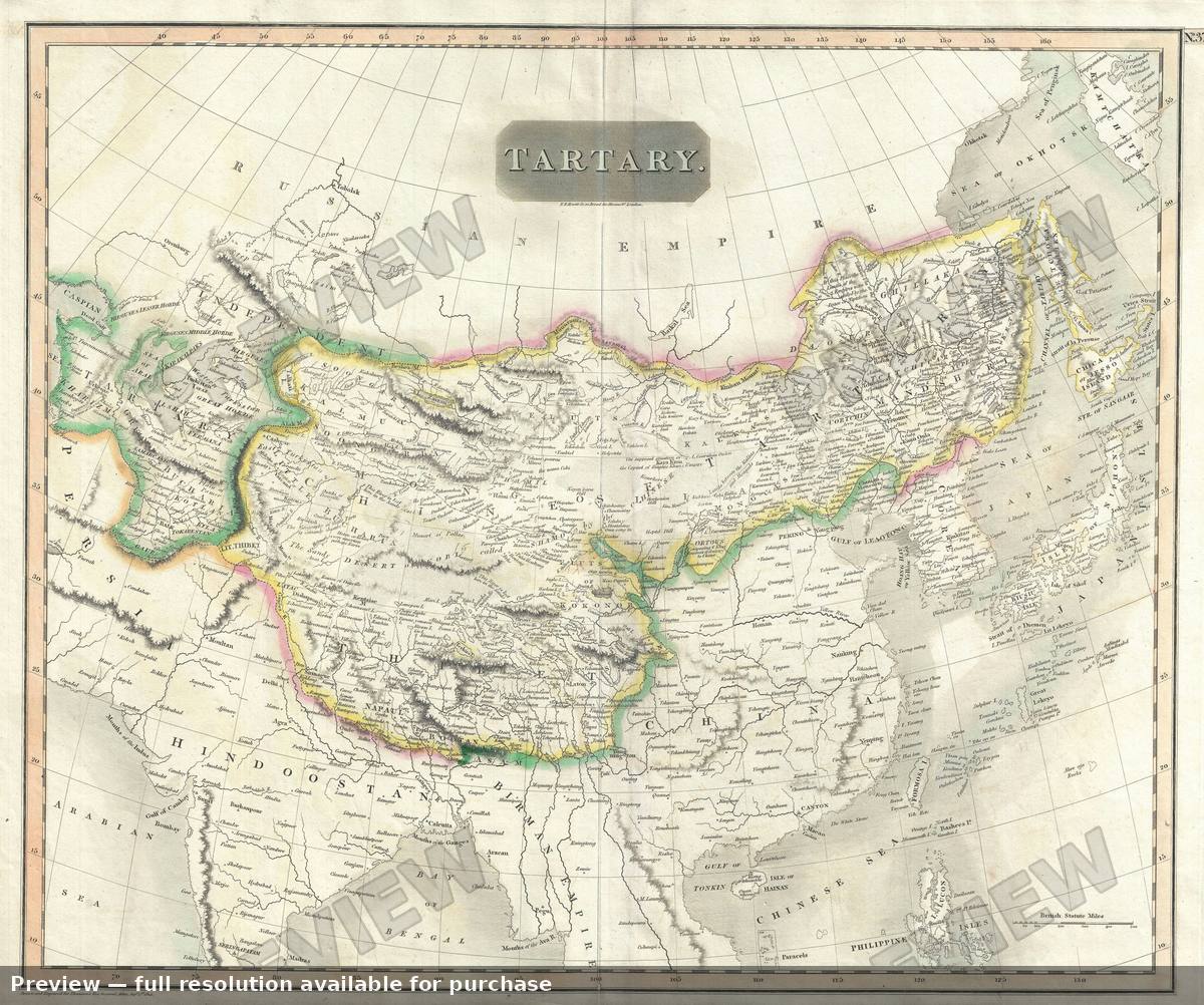 Antique map: Tartary 2, 1814