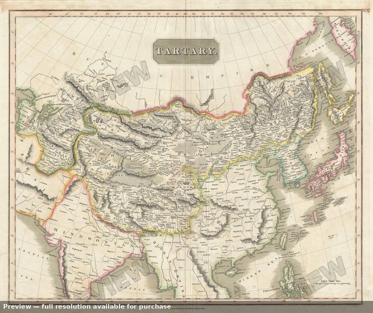 Antique map: Tartary 3, 1814, 1814