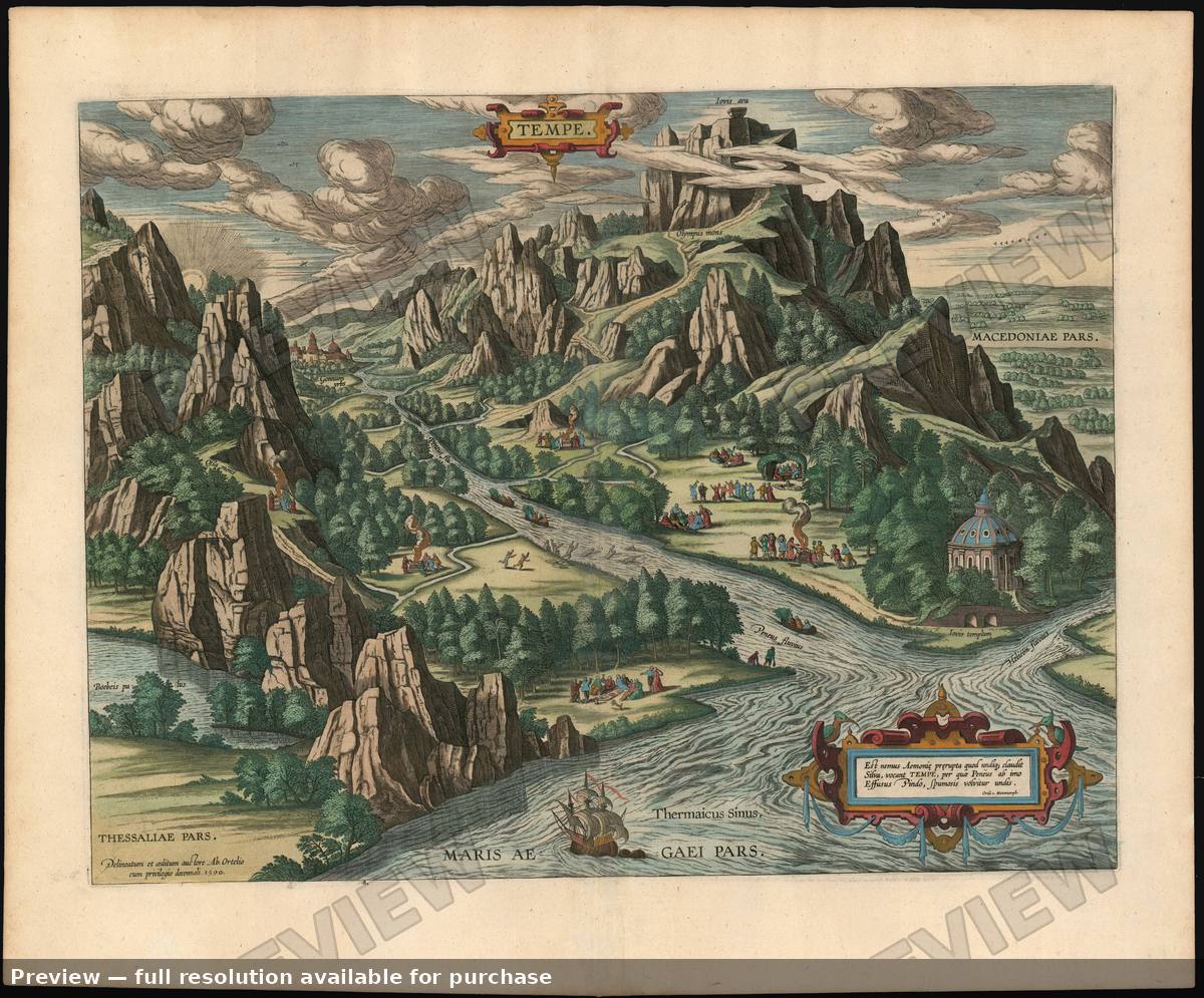 Antique map: Tempe, 1603