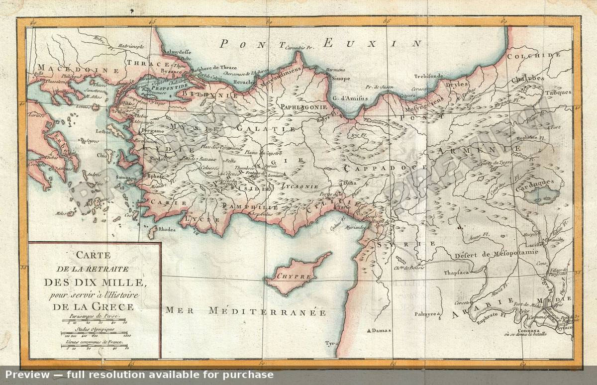 Antique map: Ten Thousand Retreat, 1770, 1770