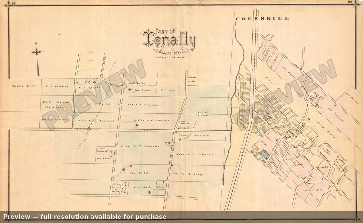 Antique map: Tenafly Partof, 1876