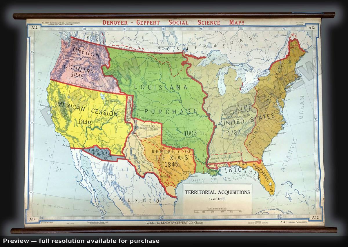 Antique map: Terr Acquisitions, 1940