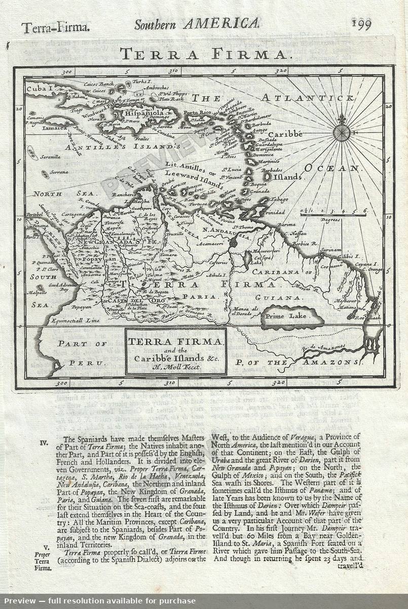 Antique map: Terra Firma, 1701
