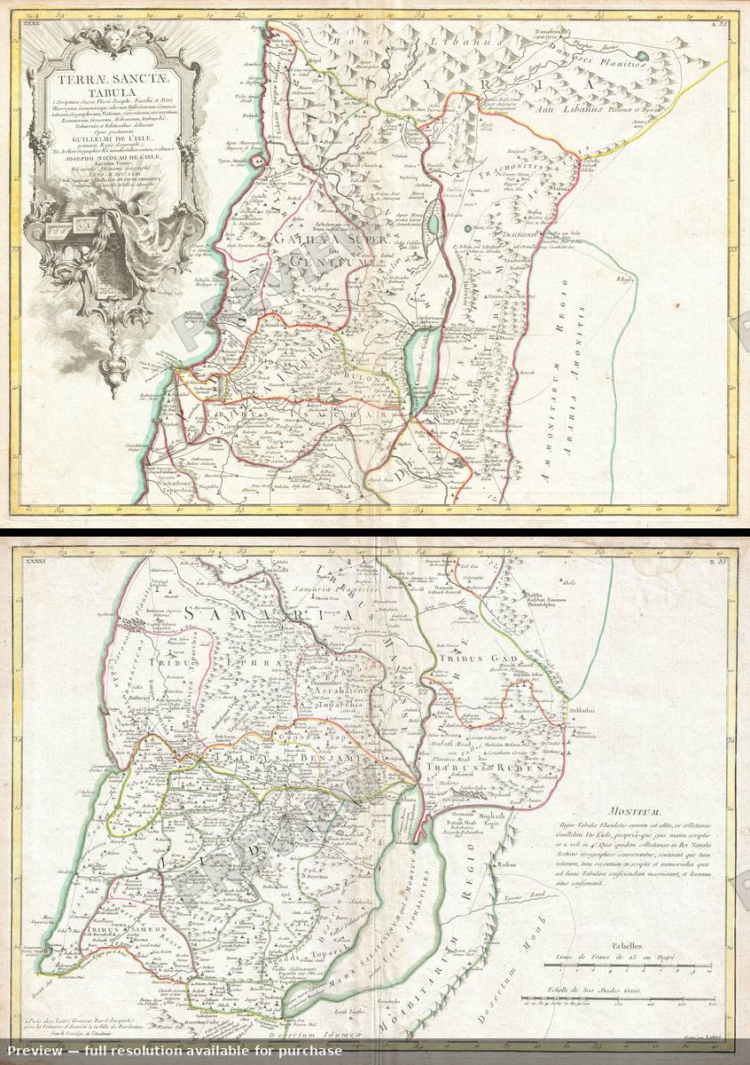 Antique map: Terrae Sanctae, 1763