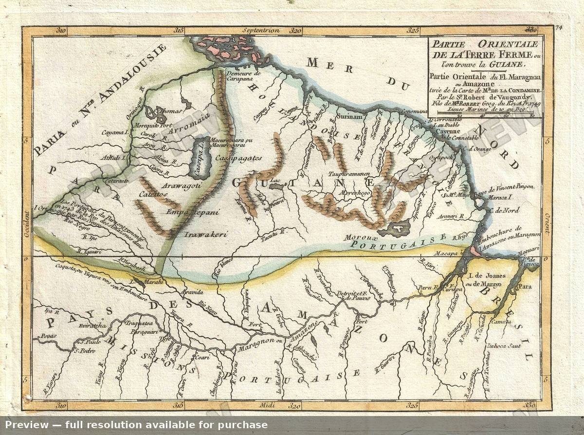 Antique map: Terre Ferme East, 1749, 1749