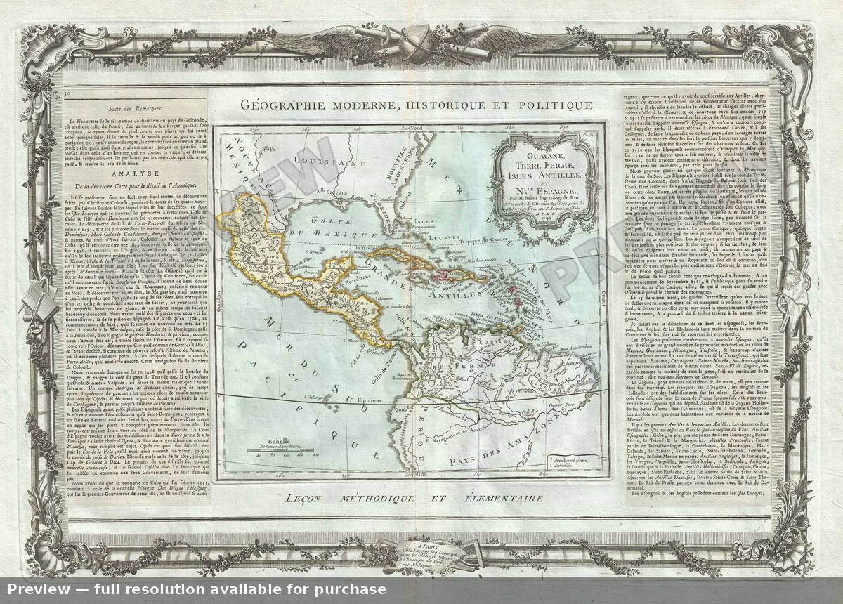 Antique map: Terre Ferme Isles, 1786, 1786