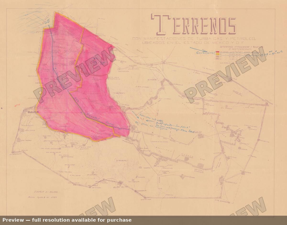 Antique map: Terrenos, 1928, 1928