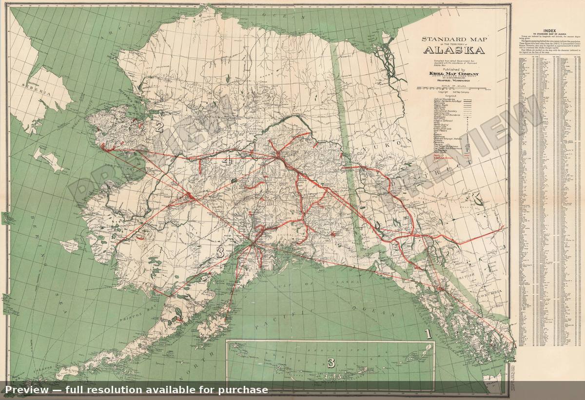 Antique map: Territory Alaska, 1940, 1940