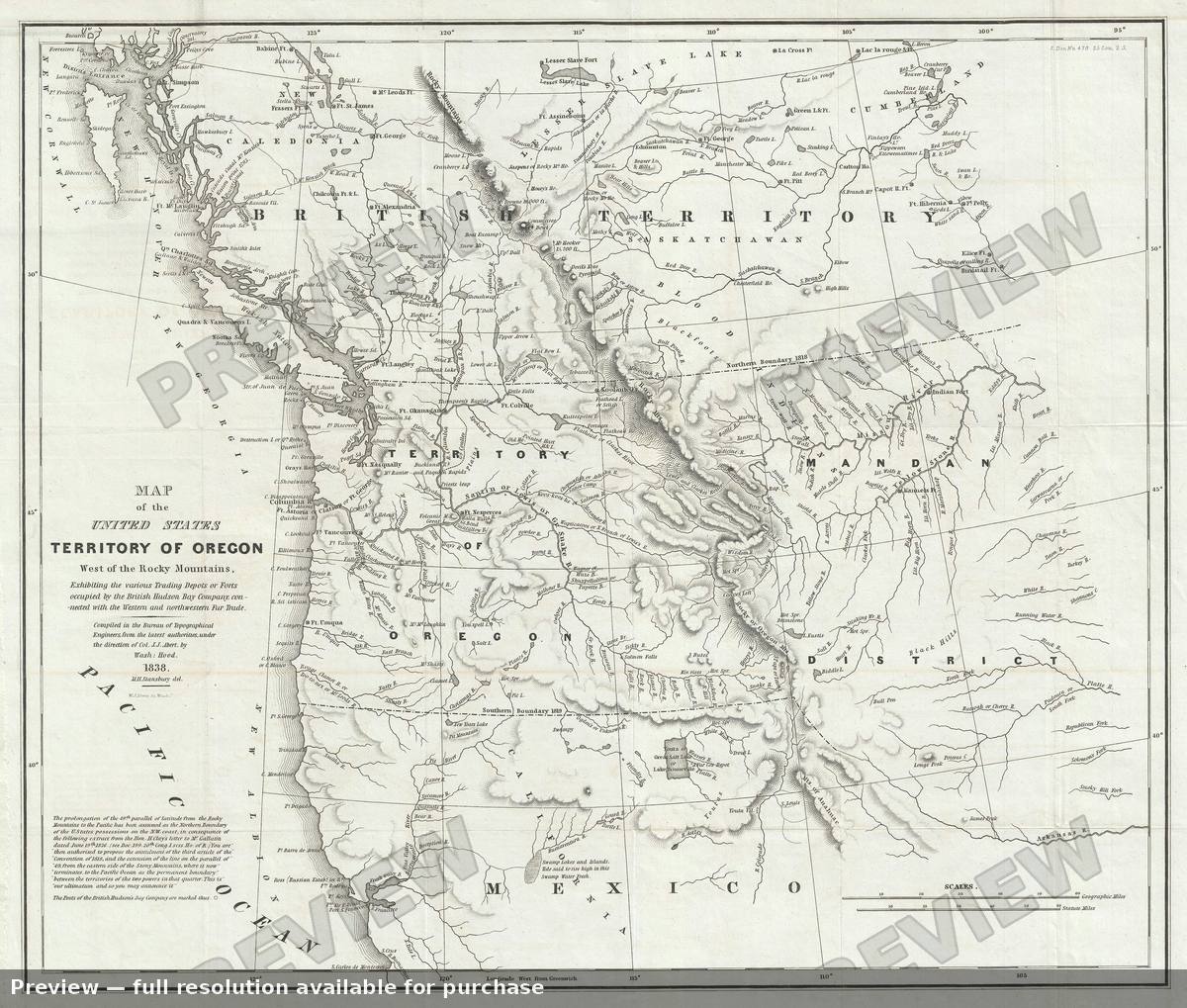 Antique map: Territory Of Oregon, 1838