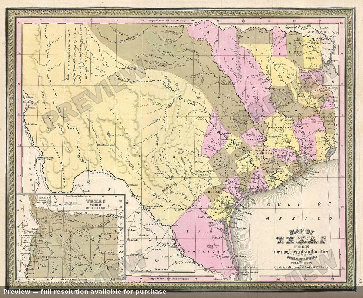 Antique map: Texas, 1849, 1849