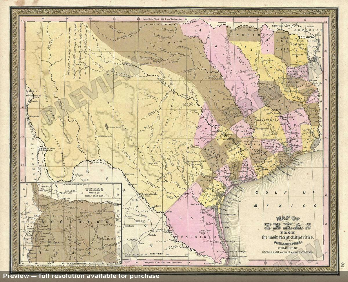 Antique map: Texas 2, 1849, 1849