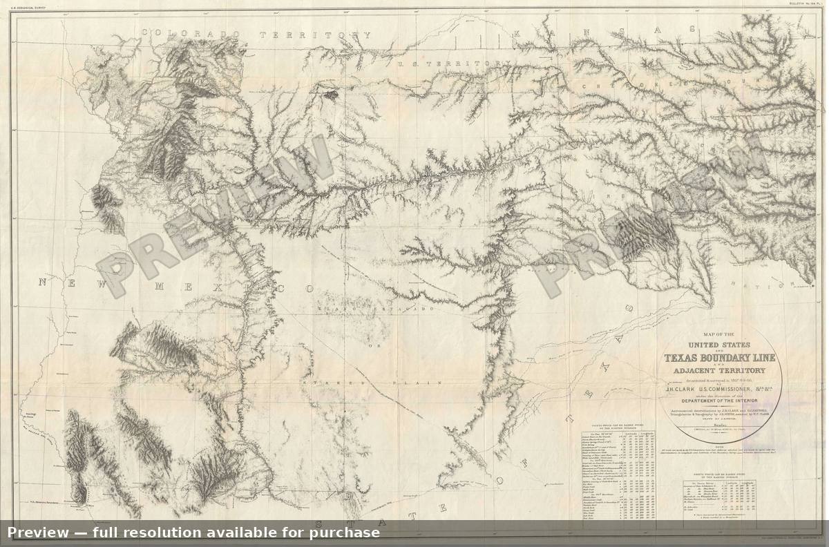 Antique map: Texas Boundary Line, 1902, 1902