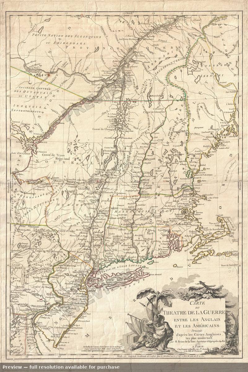 Antique map: Theatredela Geurre, 1777, 1777