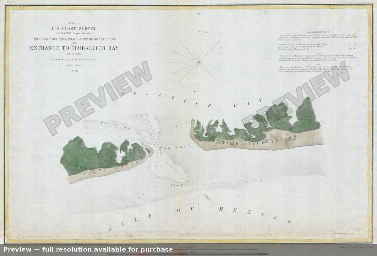 Antique map: Timballier Bay, 1853, 1853
