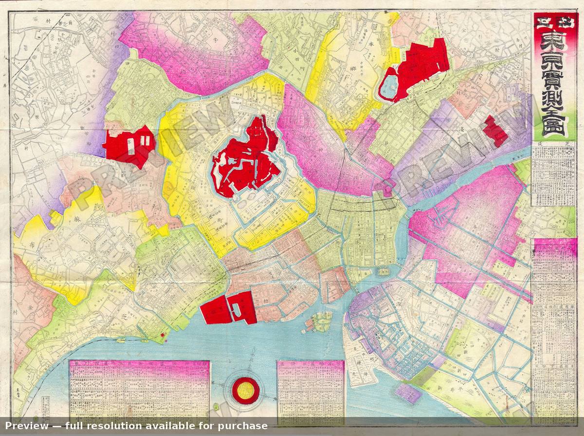 Antique map: Tokyo, 1891, 1891