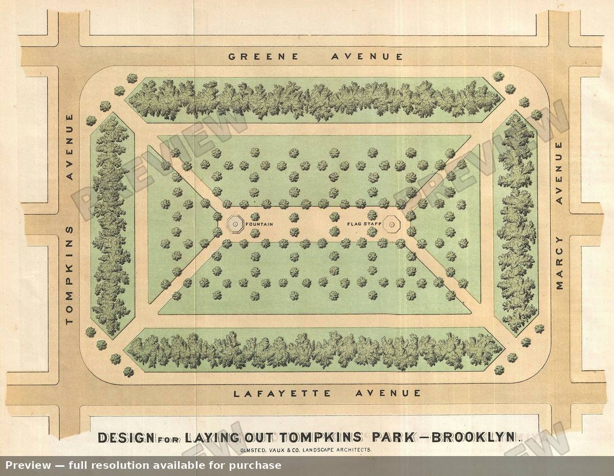 Antique map: Tompkins Park, 1871, 1871